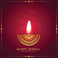 d'oro saluto carta per contento Diwali vettore