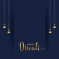 semplice Diwali carta nel d'oro colori sospeso diya vettore