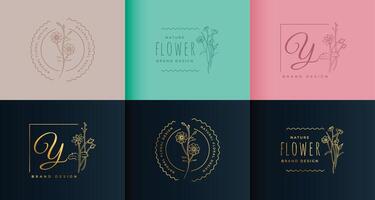 bellissimo monogramma fiore logotipo collezione design vettore