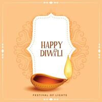 religioso contento Diwali indiano Festival carta design vettore