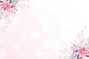 elegante rosa rosa sfondo con fiori e bokeh effetto vettore