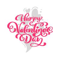 Frase di calligrafia Buon San Valentino con cuori. Iscrizione disegnata a mano di giorno di San Valentino di vettore. Doodle di schizzo di cuore vacanza Disegno cartolina di San Valentino. amo l&#39;arredamento per il web, il matrimonio e la stampa. Illus vettore