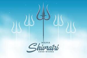 maha shivratri Festival sfondo con signore shiva trishul vettore