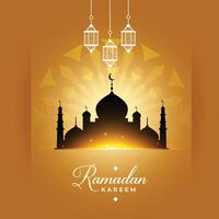 elegante Ramadan kareem moschea saluto design vettore