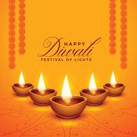 contento Diwali realistico Festival decorazione carta design vettore