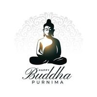 elegante contento Budda purnima sfondo con brillante leggero effetto vettore