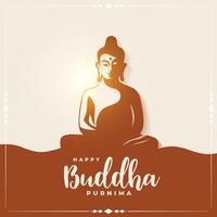 contento Budda purnima tradizionale sfondo per spirituale fede vettore