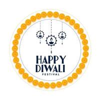 decorativo fiori telaio contento Diwali Festival sfondo vettore