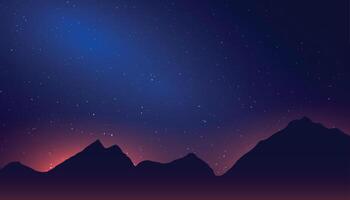 cosmico ispirare sbalorditivo stellato notte cielo bandiera con montagna e stelle vettore