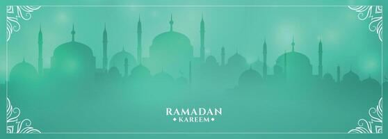 brillante Ramadan kareem moschea saluto design vettore