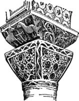 bizantino capitali è a partire dal il Chiesa di st. vitale, Vintage ▾ incisione. vettore