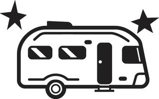 viaggio vagabondo nexus caravan logo mestiere roadrover nucleo lavorazione iconico roulotte vettore