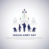 India esercito giorno manifesto disegno, suolo, silhouette. bandiera, patriottico vettore, illustrazione creativo disegno, 15 gennaio , sociale media, inviare, libertà, pistola, vettore