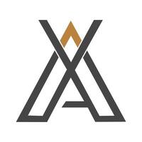 ascia, xa, un' e X astratto iniziale monogramma lettera alfabeto logo design vettore