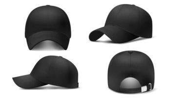 mockup di berretto nero, 3d realistico vettore