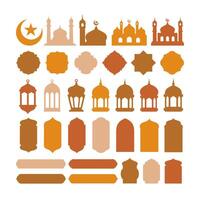islamico stile confine e telaio design. arabo Ramadan finestre ornamento arredamento Vintage ▾. musulmano tema. vettore