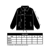 dimensione grafico allenatore giacca vettore illustrazione piatto design schema capi di abbigliamento