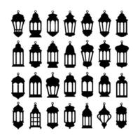 Arabo Ramadan kareem orientale lanterne ghirlanda. musulmano lanterne, islamico orientale ghirlanda. musulmano vacanza lanterna vettore