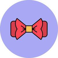 arco cravatta linea pieno multicolore cerchio icona vettore
