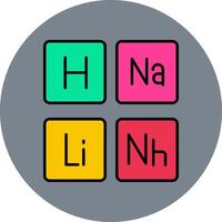 periodico tavolo linea pieno multicolore cerchio icona vettore