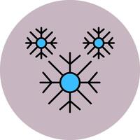 fiocco di neve linea pieno multicolore cerchio icona vettore