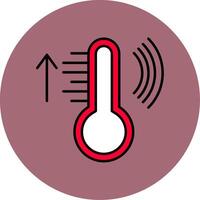 inteligente temperatura linea pieno multicolore cerchio icona vettore