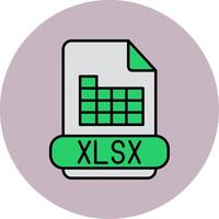 xlsx linea pieno multicolore cerchio icona vettore