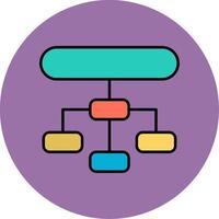 gerarchico struttura linea pieno multicolore cerchio icona vettore