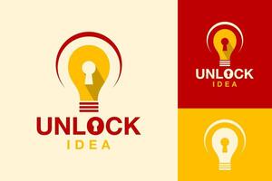 sbloccare idea chiave inteligente logo design vettore