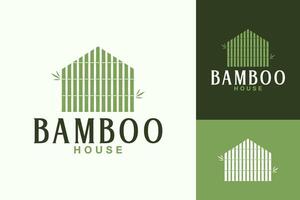 asiatico bambù Casa legna foresta logo design vettore