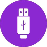 USB glifo cerchio icona vettore