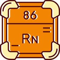 radon pieno scivolato retrò icona vettore