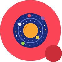 solare sistema lungo cerchio icona vettore