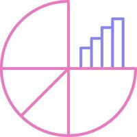 torta grafico lineare Due colore icona vettore
