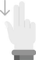 Due dita giù grigio scala icona vettore