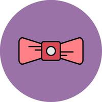 arco cravatta linea pieno multicolore cerchio icona vettore