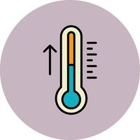termometro linea pieno multicolore cerchio icona vettore