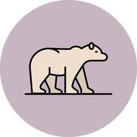 polare orso linea pieno multicolore cerchio icona vettore