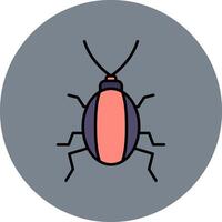 scarafaggio linea pieno multicolore cerchio icona vettore