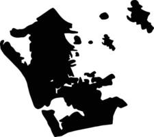 Auckland nuovo Zelanda silhouette carta geografica vettore