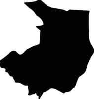 centrale equatoriale S Sudan silhouette carta geografica vettore