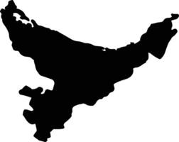 baia di abbondanza nuovo Zelanda silhouette carta geografica vettore