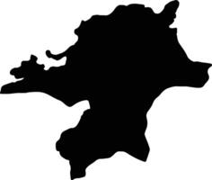 fukuoka Giappone silhouette carta geografica vettore