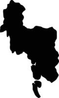 Krabi Tailandia silhouette carta geografica vettore