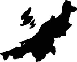 niigata Giappone silhouette carta geografica vettore