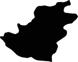 quthing Lesoto silhouette carta geografica vettore