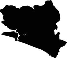 meridionale sierra Leone silhouette carta geografica vettore