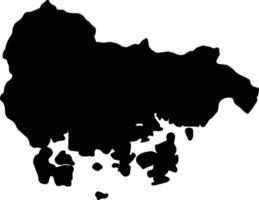 Sud gyeongsang Sud Corea silhouette carta geografica vettore