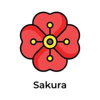 sakura fiore vettore disegno, ciliegia fiorire fiore icona nel moderno stile