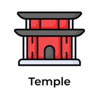 Cinese religioso edificio vettore disegno, Cinese tempio icona